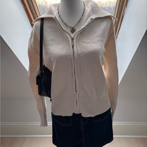 Northern Reflections Late 90’s Cream Zip-Up Knit Cardigan 🤍